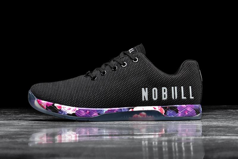 Black Nobull Space Floral Women\'s Trainers | CA S1910G